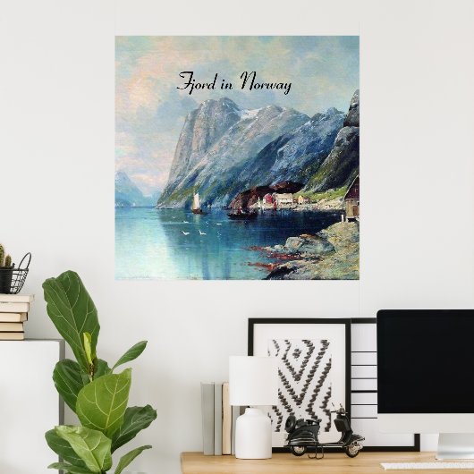 Fjord in Norwegen Gemälde von Lev Lagorio Poster (Heimbüro)