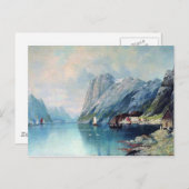 Fjord in Norwegen Gemälde von Lev Lagorio Postkarte (Vorne/Hinten)