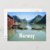 Fjord-Landschaft in Norwegen Text Postkarte (Vorne/Hinten)