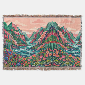 Fjord-Landschaftsdecke – Rose & Smaragd Decke