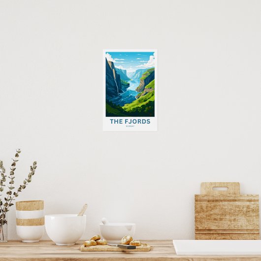 Fjords Norwegen Travel Print Poster (Küche)