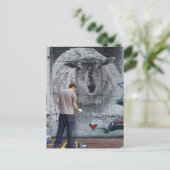 Fjun das Schafgraffiti Postkarte (Stehend Vorderseite)