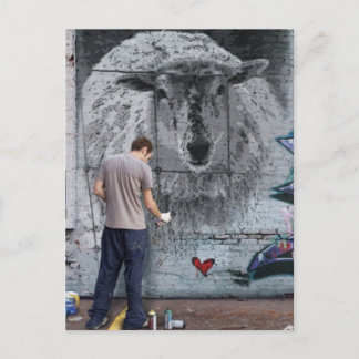 Fjun das Schafgraffiti Postkarte