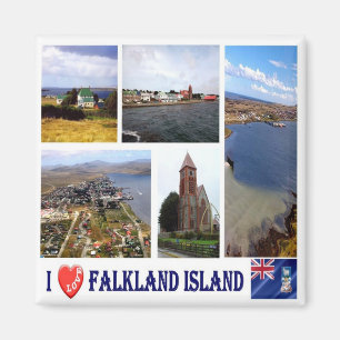 FK003 FALKLAND-Inseln I Liebe, Mosaik, Kühlschrank Magnet