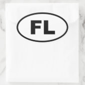 FL Florida Ovaler Aufkleber (Tasche)