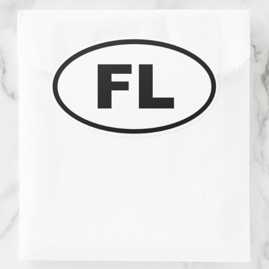 FL Florida Ovaler Aufkleber (Tasche)