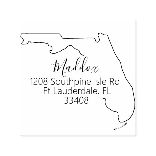 FL | Staat der Briefmarke der Rücksendeadresse Flo Permastempel (Design)