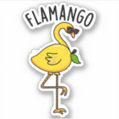 Fla-mango Funny Flamingo Pun Aufkleber (Vorderseite)