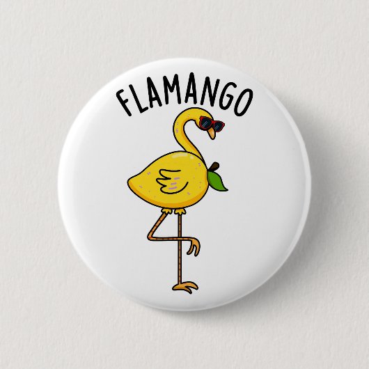 Fla-mango Funny Flamingo Pun Button (Vorderseite)