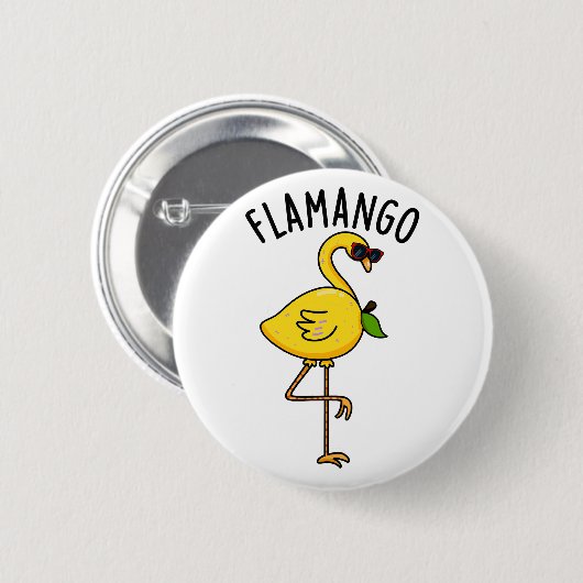 Fla-mango Funny Flamingo Pun Button (Vorne & Hinten)
