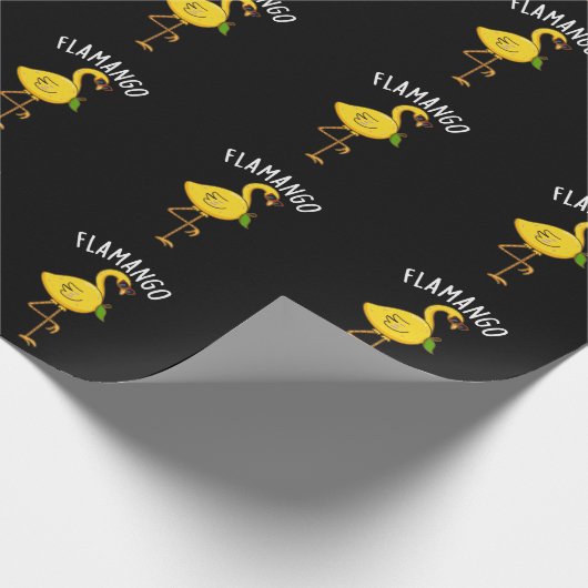 Fla-mango Funny Flamingo Pun Dark BG Geschenkpapier (Ecke)