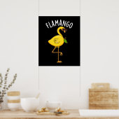Fla-mango Funny Flamingo Pun Dark BG Poster (Küche)