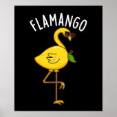 Fla-mango Funny Flamingo Pun Dark BG Poster (Vorne)