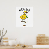 Fla-mango Funny Flamingo Pun Poster (Küche)