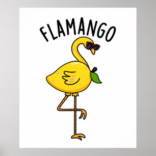 Fla-mango Funny Flamingo Pun Poster