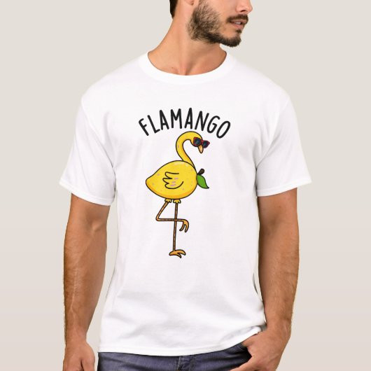 Fla-mango Funny Flamingo Pun T-Shirt (Vorderseite)