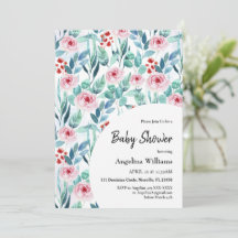 Flach angelegte Babyshower-Einladungskarte mit Des