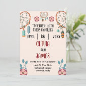 Flach-Boho Hochzeit Einladung (Stehend Vorderseite)