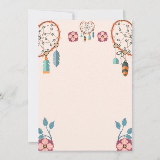 Flach-Boho Hochzeit Einladung (Rückseite)