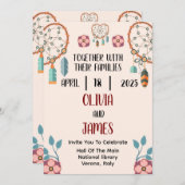 Flach-Boho Hochzeit Einladung (Vorne/Hinten)