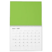 Flach-grüner Hintergrund – Schultextur Kalender (Mär 2027)
