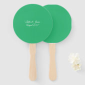 Flach mintgrüner Hintergrund – Hochzeitsdesign Fächer (Vorne und Hinten)