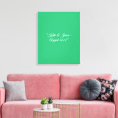 Flach mintgrüner Hintergrund – Hochzeitsdesign Leinwanddruck (Insitu (Wohnzimmer))