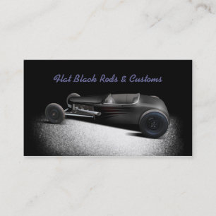 Flach Schwarz Hot Rod Visitenkarte