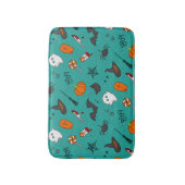 Flach-Style Halloween türkisfarbenes Muster. Badematte (Vorderseite Vertikal)