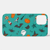 Flach-Style Halloween türkisfarbenes Muster. Case-Mate iPhone Hülle (Rückseite (Horizontal))