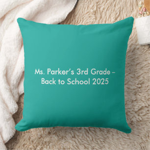 Flach Türkis Hintergrund – Back-to-School Textur Kissen