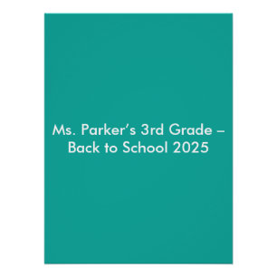 Flach Türkis Hintergrund – Back-to-School Textur Poster