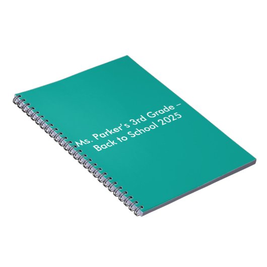 Flach Türkiser Hintergrund – Back-to-School-Textur Notizblock (Rechte Seite)
