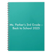 Flach Türkiser Hintergrund – Back-to-School-Textur Notizblock (Vorderseite)