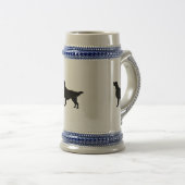 Flach-Überzogene Retriever-Silhouette-Liebe-Hunde Bierglas (VorderseiteRechts)