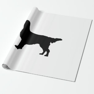 Flach-Überzogene Retriever-Silhouette-Liebe-Hunde Geschenkpapier