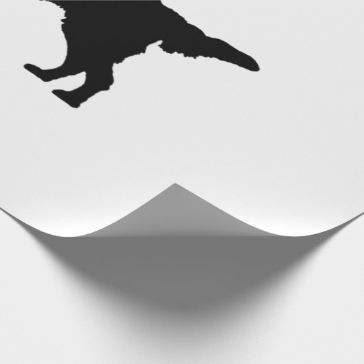 Flach-Überzogene Retriever-Silhouette-Liebe-Hunde Geschenkpapier (Ecke)