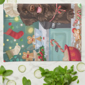 Flach überzogenes Retriever Holiday Baking: Weihna Geschirrtuch (Gefaltet)