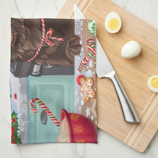 Flach überzogenes Retriever Holiday Baking: Weihna Geschirrtuch (Viertel Falte)