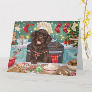 Flach überzogenes Retriever Holiday Baking: Weihna Karte