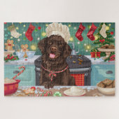 Flach überzogenes Retriever Holiday Baking: Weihna Puzzle (Horizontal)
