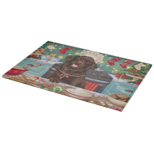 Flach überzogenes Retriever Holiday Baking: Weihna Schneidebrett (Ecke)