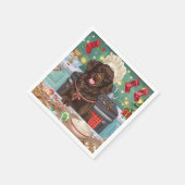 Flach überzogenes Retriever Holiday Baking: Weihna Serviette (Ecke)