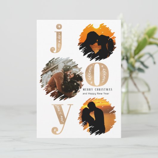 flach Weihnachten Gold Elegante Modernes Gold 3 Fo (Stehend Vorderseite)