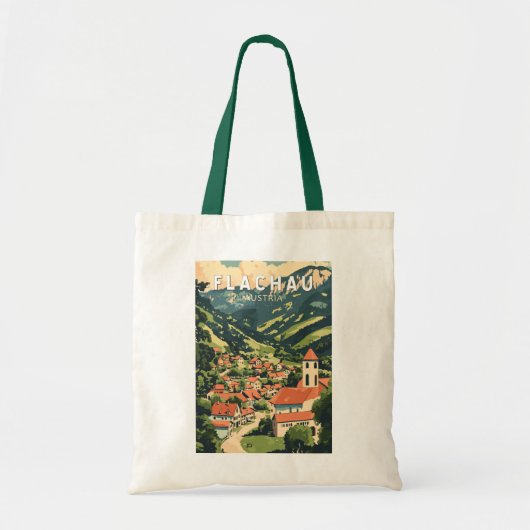 Flachau Austria Illustration Travel Art Vintag Tragetasche (Vorne)
