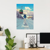 Flachau Skigebiet Reiseplakat Poster (Heimbüro)