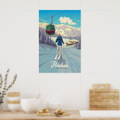 Flachau Skigebiet Reiseplakat Poster (Küche)