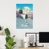 Flachau Snowboarding Reiseplakat Poster (Heimbüro)