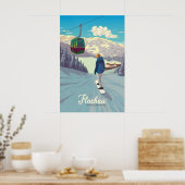 Flachau Snowboarding Reiseplakat Poster (Küche)
