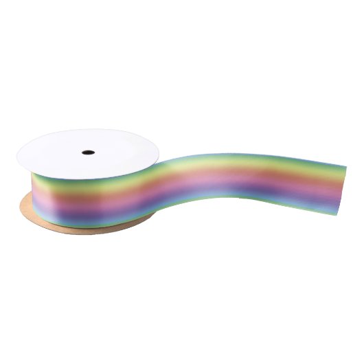 Flachband - Regenbogenfarben - Horizontal Satinband (Spule)